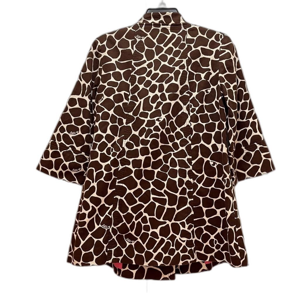 Lilly Pulitzer brown and white giraffe print trenchcoat size 0 women’s/juniors